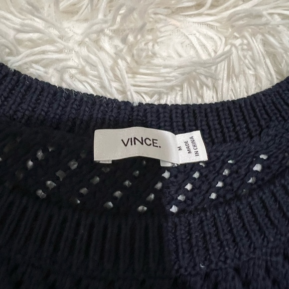 Vince Diagonal Mesh Cotton Vest/Tunic - Size M - Picture 7 of 7